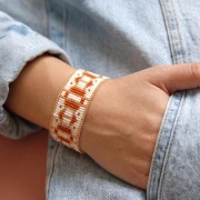 Mes bijoux DIY - Kit bracelet Miyuki au metier à tisser avec perles bugles Blanc