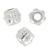 Tubes en métal 3.4x3.4 mm Placage Argent fin vieilli x10|raw }}