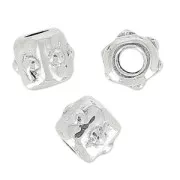 Tubes en métal 3.4x3.4 mm Placage Argent fin vieilli x10