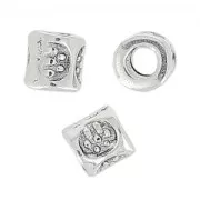 Tubes en métal 3.2x3.2 mm Placage Argent fin vieilli x10