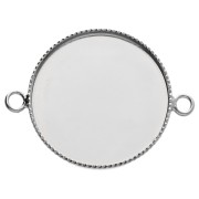 Intercalaire serti pour cabochon fond plat 20 mm - Argenté x1|raw }}