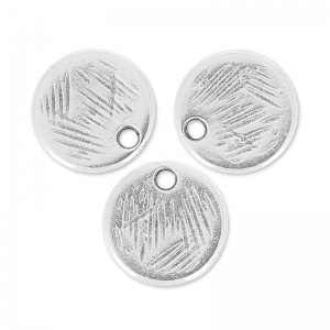 Sequins texturés  9 mm Placage Argent fin vieilli x4