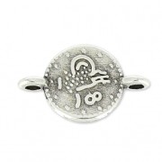 Intercalaires symboles 2 anneaux 12x7 mm Placage Argent fin vieilli x4|raw }}