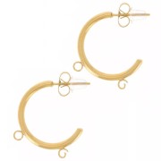 Cadeau - Créoles 20 mm avec 2 anneaux ouverts - Acier Inoxydable 304L Doré x2