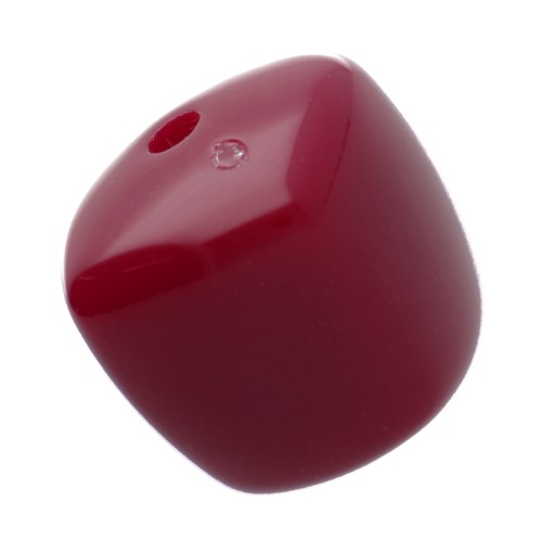 Perles cubes irréguliers 16x17 mm - Acrylique opaque Bordeaux x10