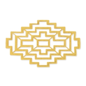 Intercalaire géométrique ajouré 46x29 mm Doré à l'or fin satiné x1
