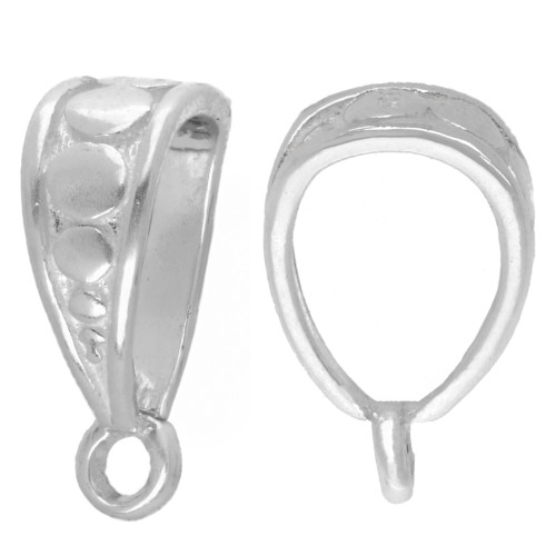 Attache pendentif motif rond 11 mm - Argent 925 x1