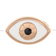 Perle oeil porte-bonheur 14.5x9 mm Cream/doré rose x1