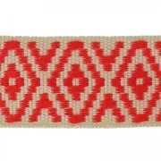 Galon motif ethnique 24 mm Rouge/Sand x 1m