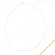 Tour de cou maille Forçat rectangle 1 mm - Doré à l'or fin x50cm