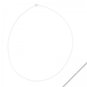 Tour de cou maille Forçat rectangle 1 mm rhodié x50cm|raw }}