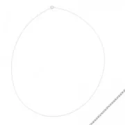 Tour de cou maille Forçat rectangle 1 mm rhodié x50cm