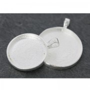 Médaillon à décorer pour cabochon rond 25.5 mm argenté x1
