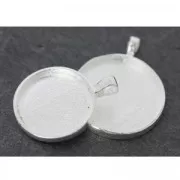 Médaillon à décorer pour cabochon rond 25.5 mm argenté x1