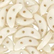 Czechmates Crescent 2 trous 3 x 10 mm Opaque Beige Ceramic Look x5g