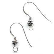 Crochets d'oreilles décorés 20 mm en Argent 925 x2