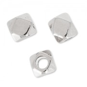 Cubes facettés 3 mm Placage Argent fin vieilli x10