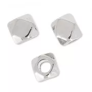 Cubes facettés 3 mm Placage Argent fin vieilli x10