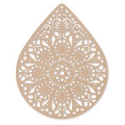 Pendentif teinté laser cut goutte 49x39 mm Powder Almond x1|raw }}