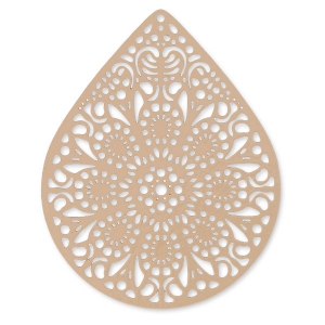 Pendentif teinté laser cut goutte 49x39 mm Powder Almond x1