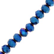 Perles rondelles facettées - rondes aplaties -8.5x6 mm Blue Iris x40cm|raw }}