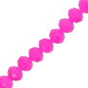 Perles rondelles facettées - rondes aplaties -8x6 mm Hot Pink Opaque x40cm|raw }}