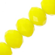 Perles rondelles facettées - rondes aplaties -8x6 mm Jaune Opaque x40cm|raw }}
