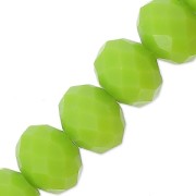 Perles rondelles facettées - rondes aplaties -8x6 mm Olivine Opaque x40cm