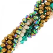 Perles rondelles facettées - rondes aplaties - 8x6.5 mm Jet x38cm