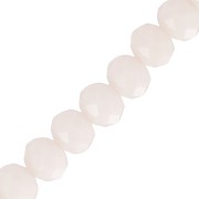Perles rondelles facettées - rondes aplaties -8x6 mm Creamrose Opaque x40cm|raw }}