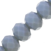 Perles rondelles facettées - rondes aplaties -8x6 mm Gris Bleu Opaque x40cm|raw }}