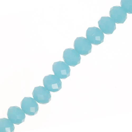 Perles rondelles facettées - rondes aplaties 8x6 mm - Aquamarine Opaque x42cm