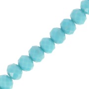Perles rondelles facettées - rondes aplaties - 8x6 mm Turquoise Opaque x41cm|raw }}