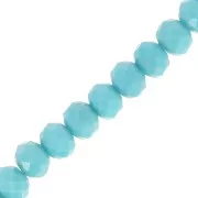 Perles rondelles facettées - rondes aplaties - 8x6 mm Turquoise Opaque x41cm
