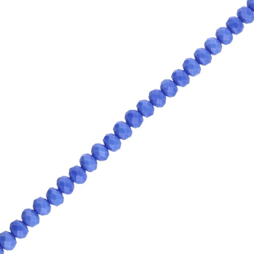 Perles rondelles facettées - rondes aplaties - 8x6mm - Light Cobalt Opaque x40cm