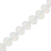 Perles rondelles facettées - rondes aplaties -8x6 mm White Opal x40cm