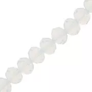 Perles rondelles facettées - rondes aplaties -8x6 mm White Opal x40cm