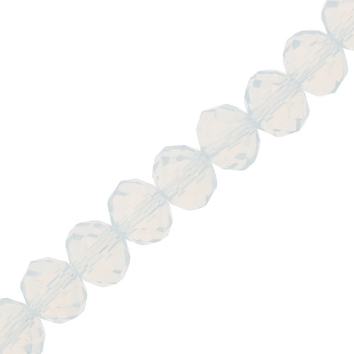 Perles rondelles facettées - rondes aplaties -8x6 mm White Opal x40cm