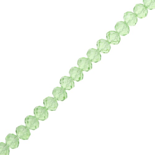 Perles rondelles facettées - rondes aplaties - 8x6.5 mm Peridot x38cm