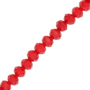 Perles rondelles facettées - rondes aplaties -8x6 mm Light Siam x40cm|raw }}