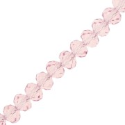 Perles rondelles facettées - rondes aplaties -8x6 mm Light Rose x39cm
