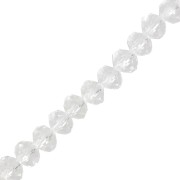 Perles rondelles facettées - rondes aplaties - 8x6 mm Crystal x39cm|raw }}