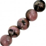 Perles rondes en pierre gemme Rhodonite 6 mm x15
