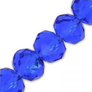 Perles rondelles facettées - rondes aplaties -8x6 mm Sapphire x40cm