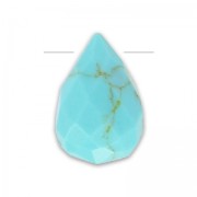 Goutte facettée 8x11 mm Turquoise imitation x1|raw }}