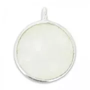 Breloque ronde facettée 12 mm Argent 925/Moonstone x1