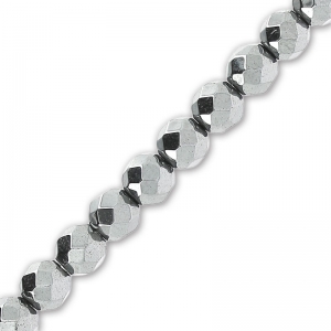 Perles Hematite Facettée 4 mm Chrome x20