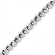 Perles Hematite Facettée 3 mm Chrome x25