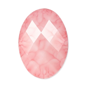 Cabochon facetté en résine 18x13 mm Light Rose