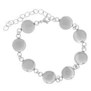 Bracelet sertis pour cabochons fond plat 10 mm - Acier inoxydable 304 x16cm